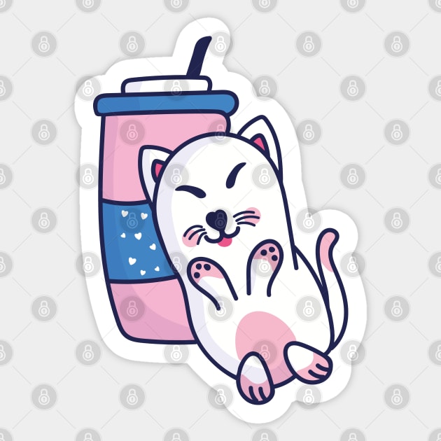 Coffee Cat Sticker by EpicMums